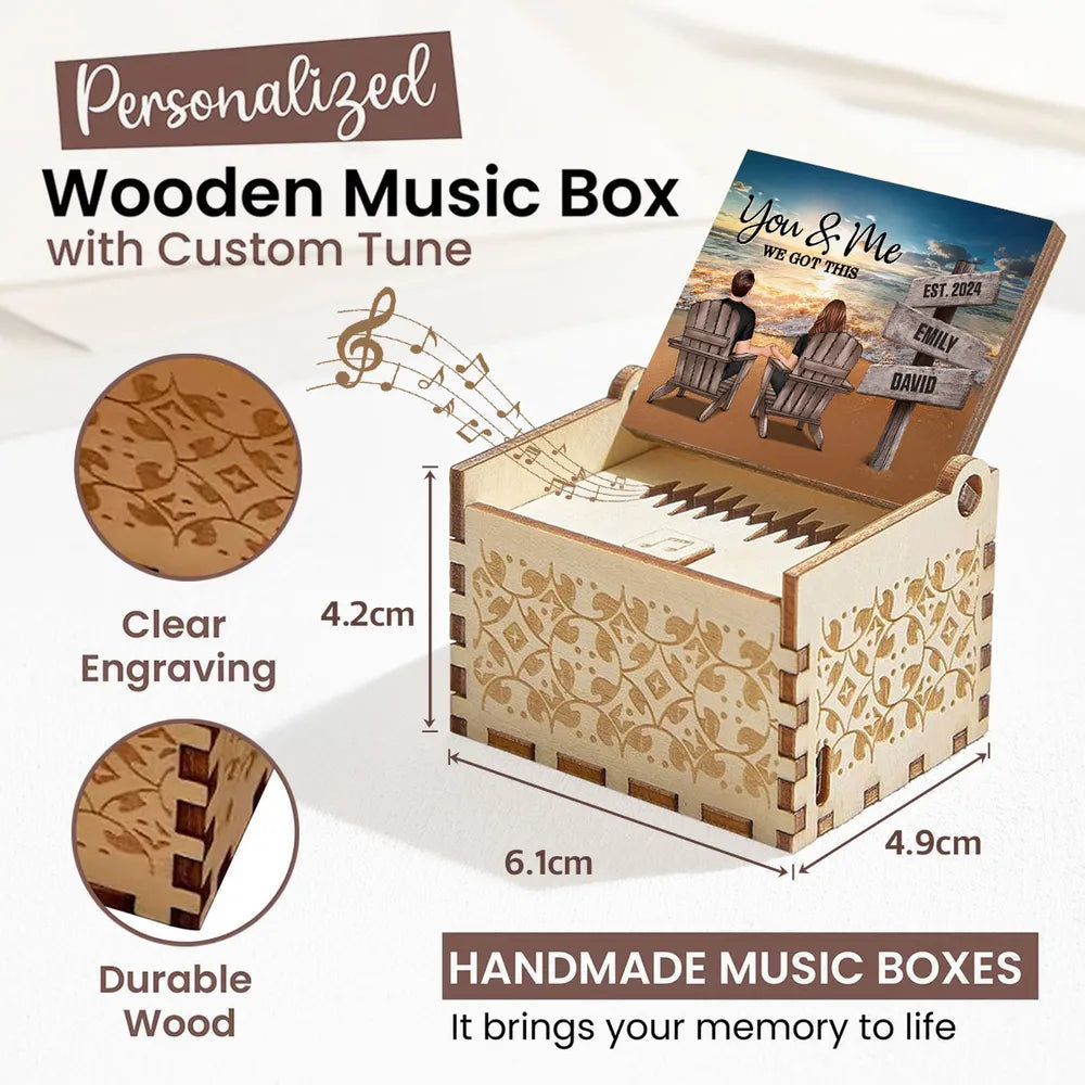 Personalized Music Box for Couples with Custom Names - Anniversary Gift Plaque MagicInPrints