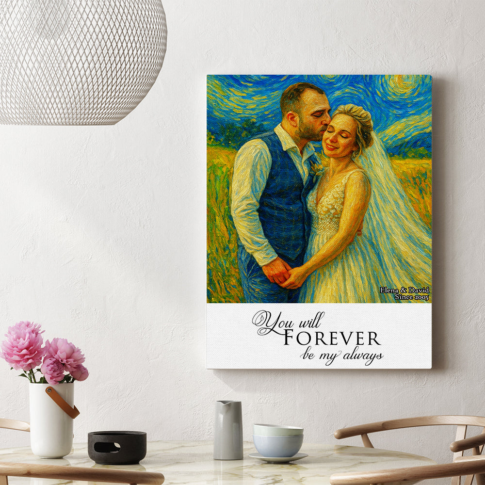 Together is Our Favorite Place - Personalized Art Style Couple Canvas Print Poster & Canvas MagicInPrints