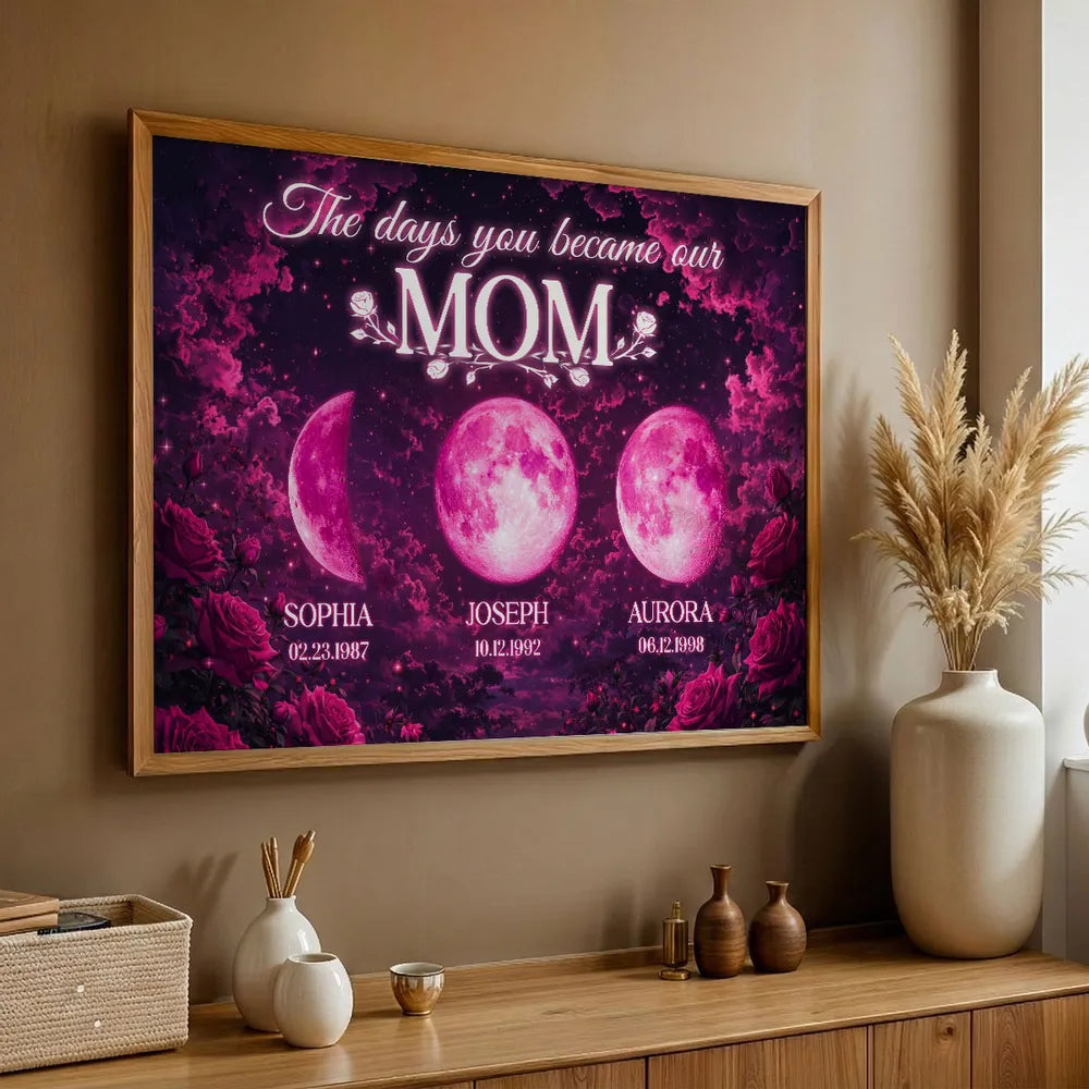 Personalized Moon Phase Art for Mom - Sentimental Mother's Day Gift Poster or Canvas MagicInPrints