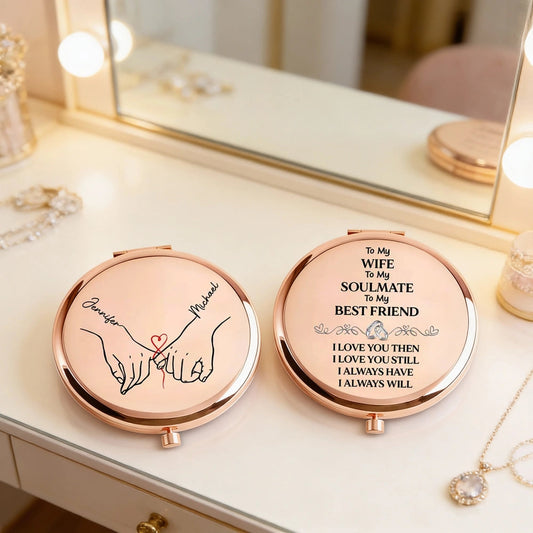 Personalized Compact Mirror for Wife - Engraved Message for Anniversary Gift Beauty Tools MagicInPrints