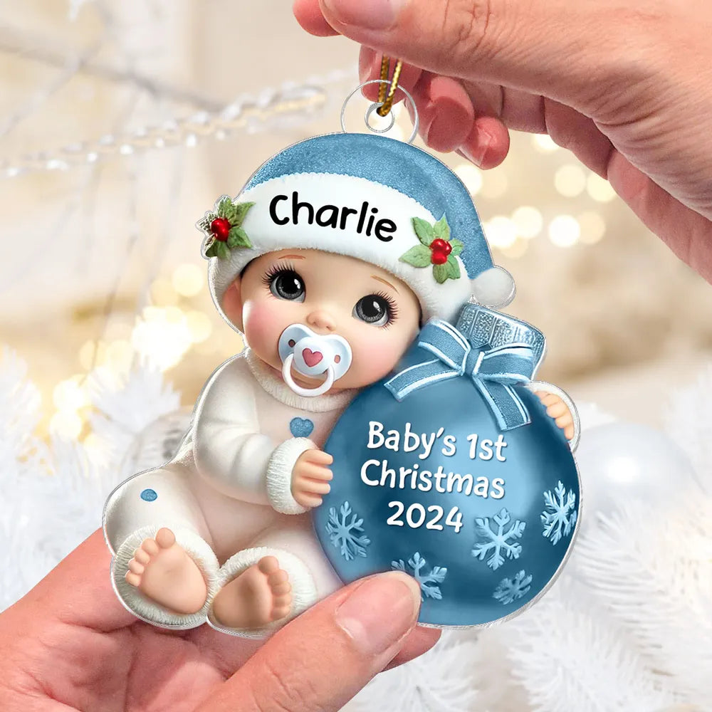 Personalized Baby's First Christmas Ornament for New Parents - 2025 Keepsake Gift Ornament MagicInPrints