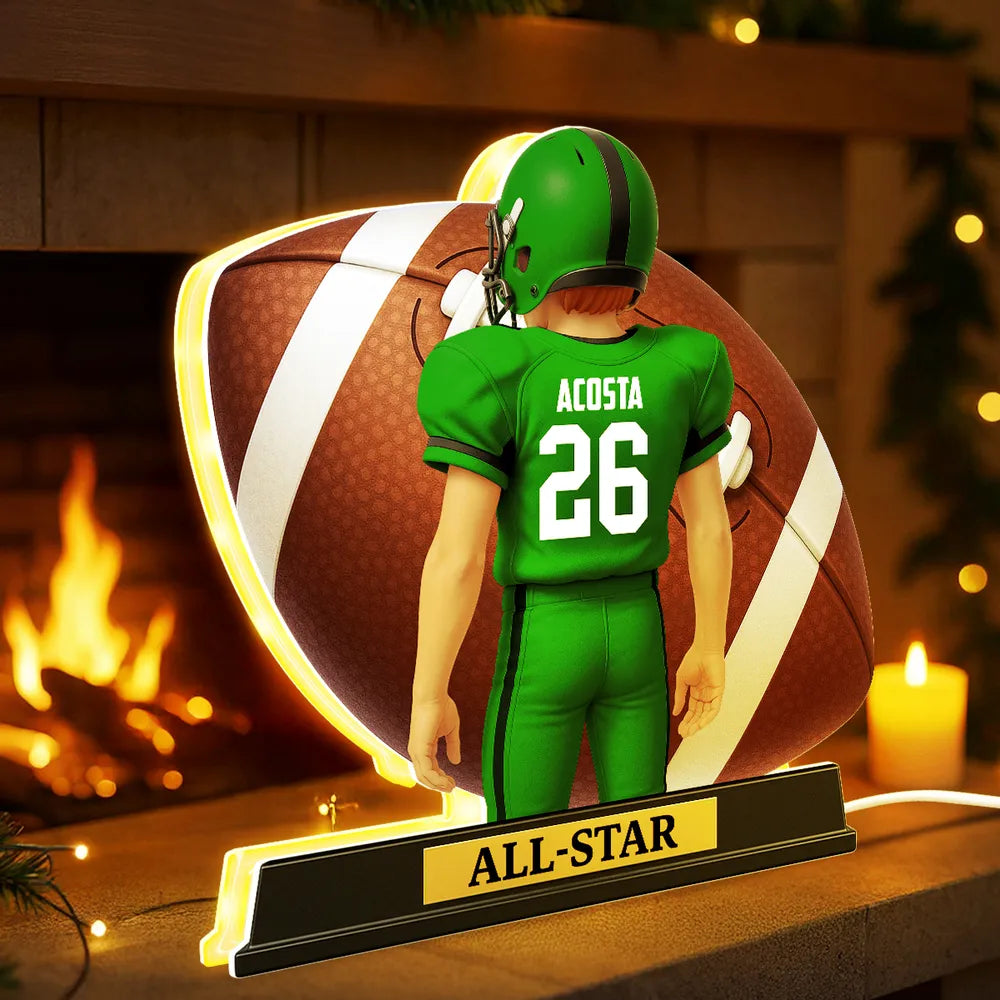 Custom Football Player Figurine with Personalized Jersey - Perfect Gift for Sports Fans Plaque MagicInPrints