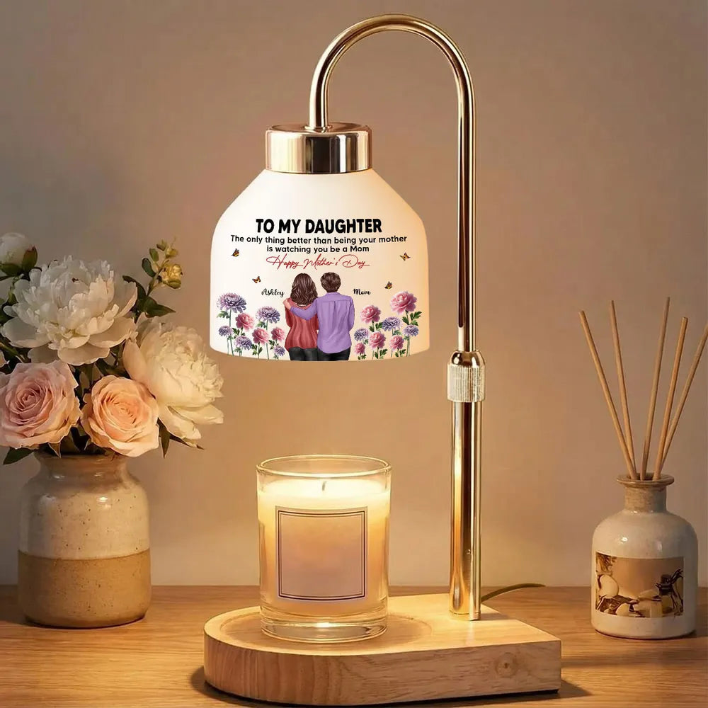Personalized Daughter Lamp Gift for Mother's Day - Sentimental Message and Floral Design Lamp MagicInPrints