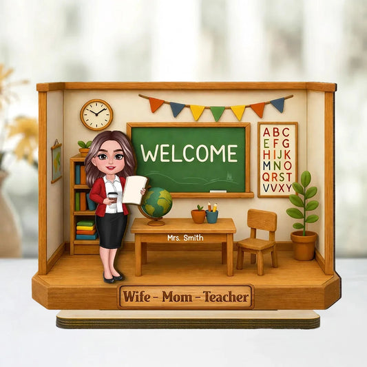 Personalized Teacher Desk Nameplate for Mom - Classroom Decor Gift Plaque MagicInPrints