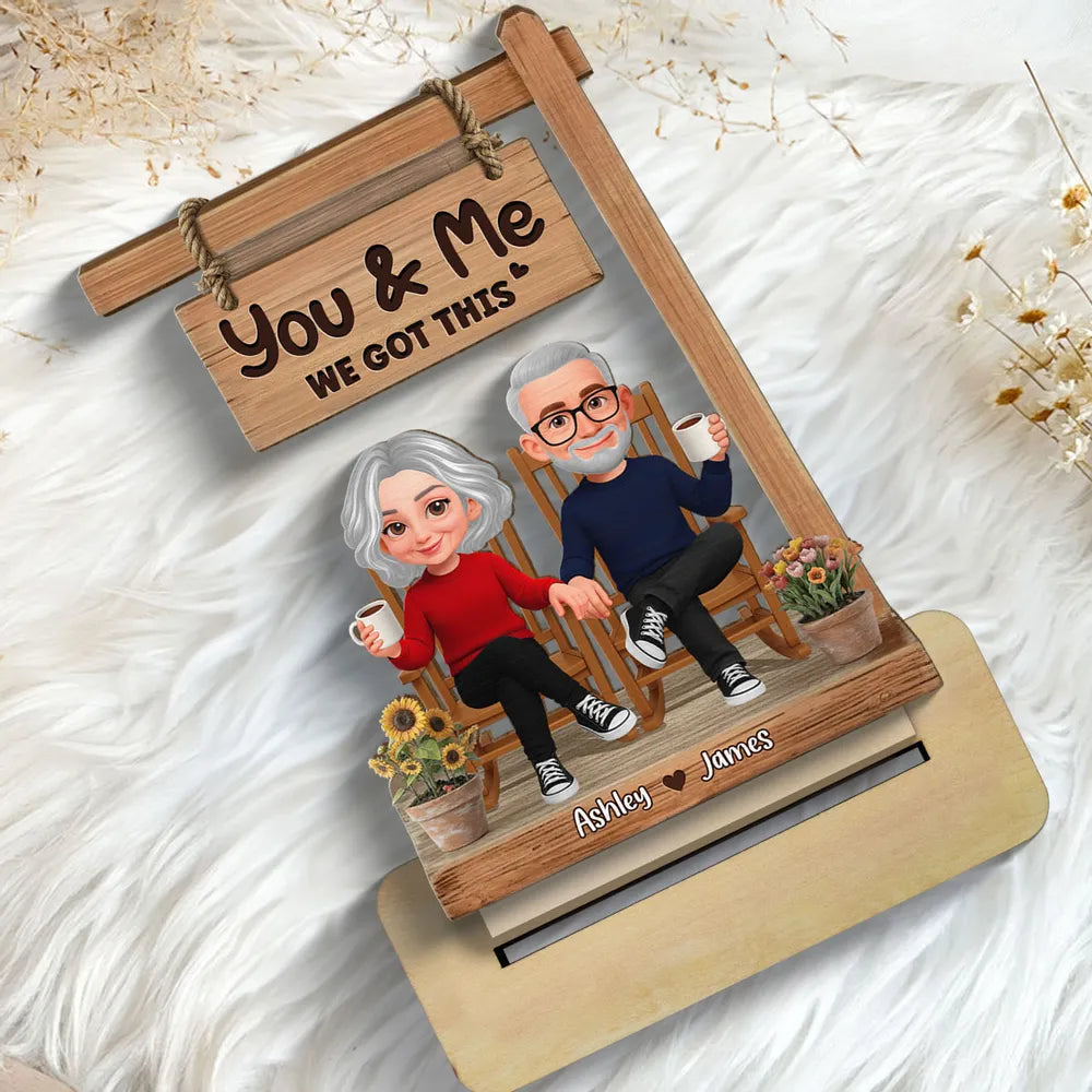 Personalized Couple Figurine Wooden Sign Gift for Seniors - Anniversary or Home Decor Plaque MagicInPrints