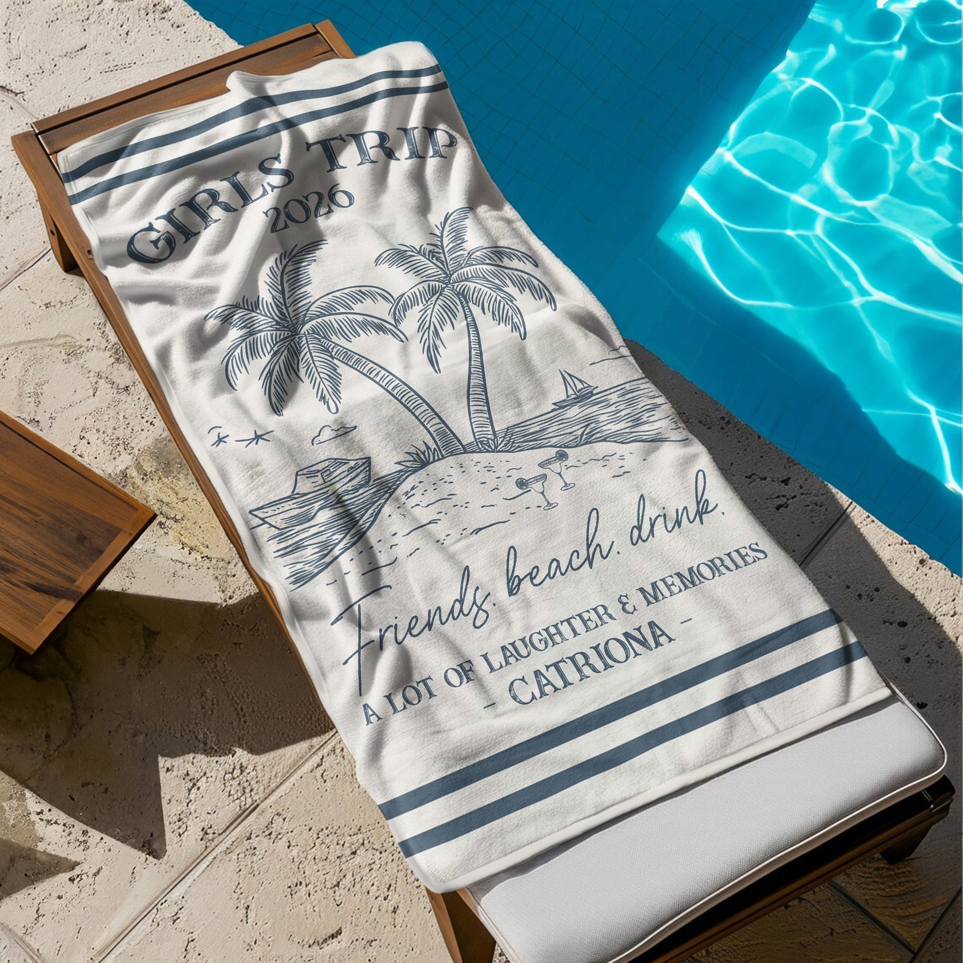 Custom Beach Towels for Friends and Family Trips 2026 - Personalized Vacation Souvenirs Beachwear MagicInPrints