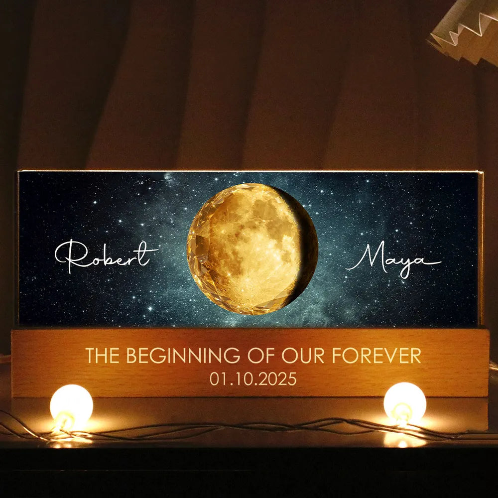 Personalized LED Night Light for Couples with Custom Names and Date - Romantic Gift for Anniversaries Plaque MagicInPrints