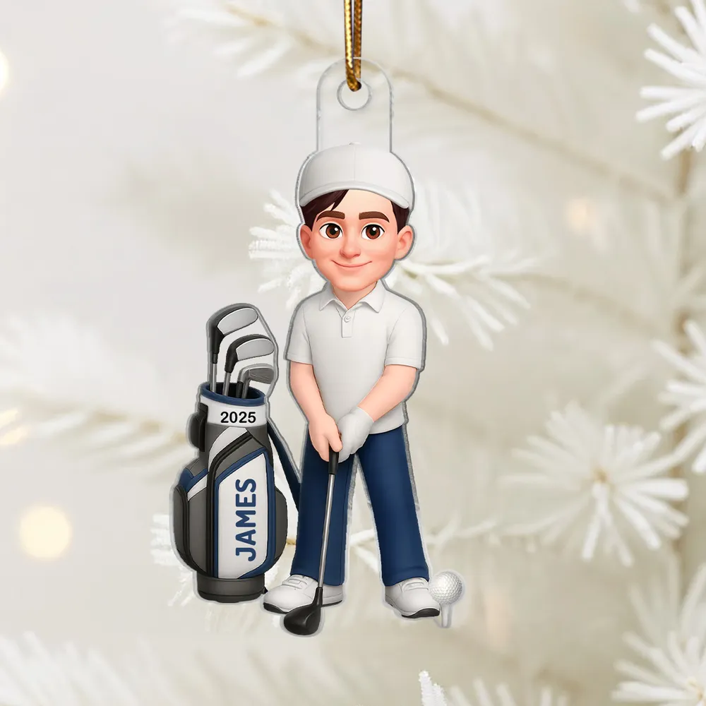 Personalized Golf Couple Christmas Ornaments for Kids - Holiday Tree Decoration Ornament MagicInPrints