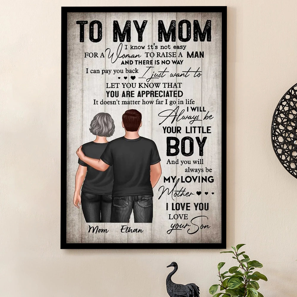 Personalized Mother-Son Canvas Art - Sentimental Gift for Mom Poster or Canvas MagicInPrints