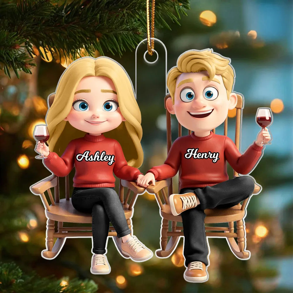 Personalized Couple Christmas Ornament - Custom Names Holiday Gift Ornament MagicInPrints