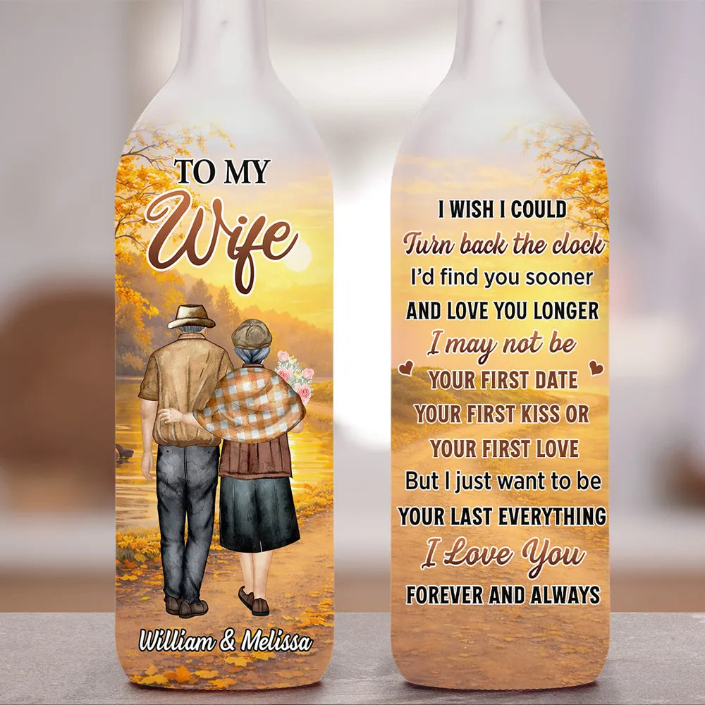 Personalized LED Wine Bottle Lamp for Wife - Romantic Anniversary Gift Lamp MagicInPrints