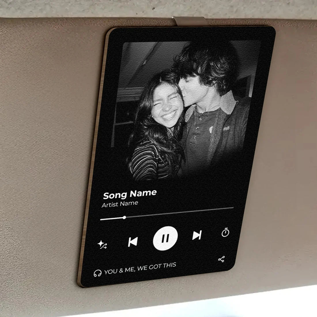 Custom Car Visor Music Plaque for Couples - Personalized Gift Car Hanger MagicInPrints