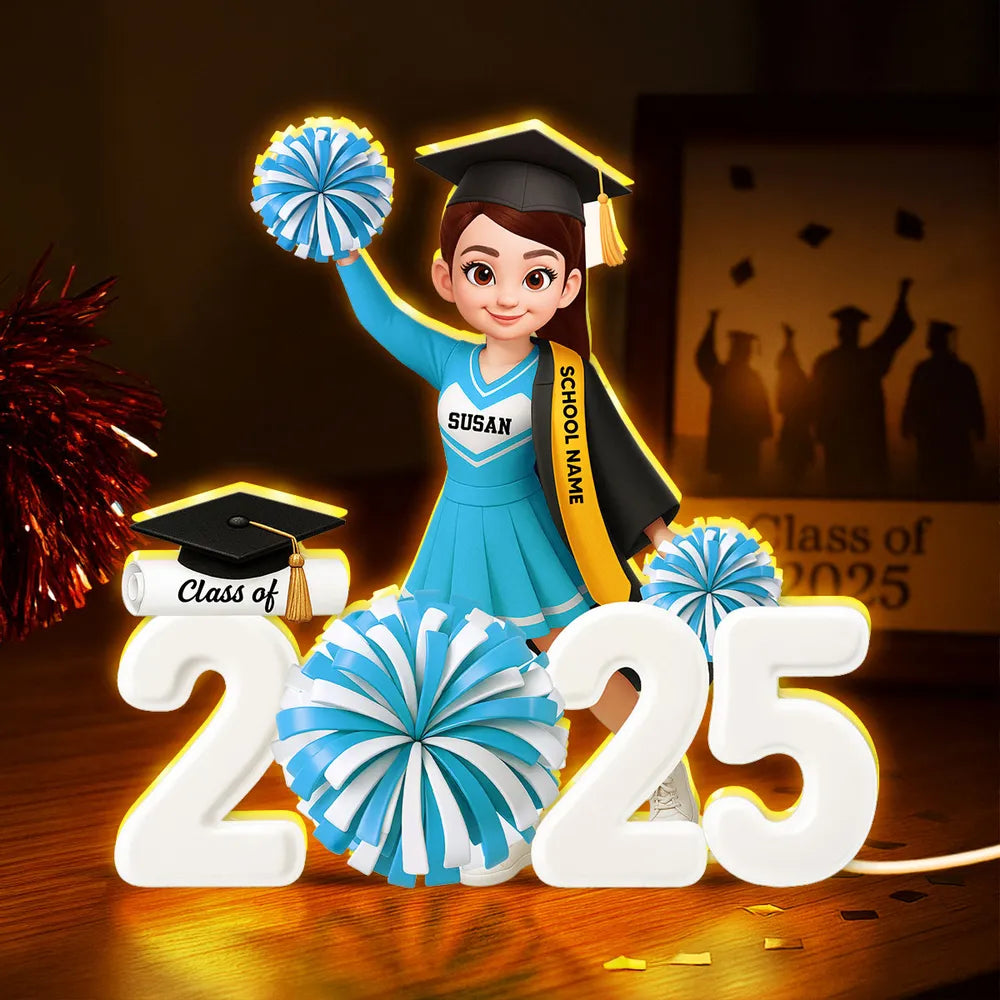 Personalized Graduation Cheerleader Figurine for Class of 2026 - Perfect Graduation Gift Plaque MagicInPrints