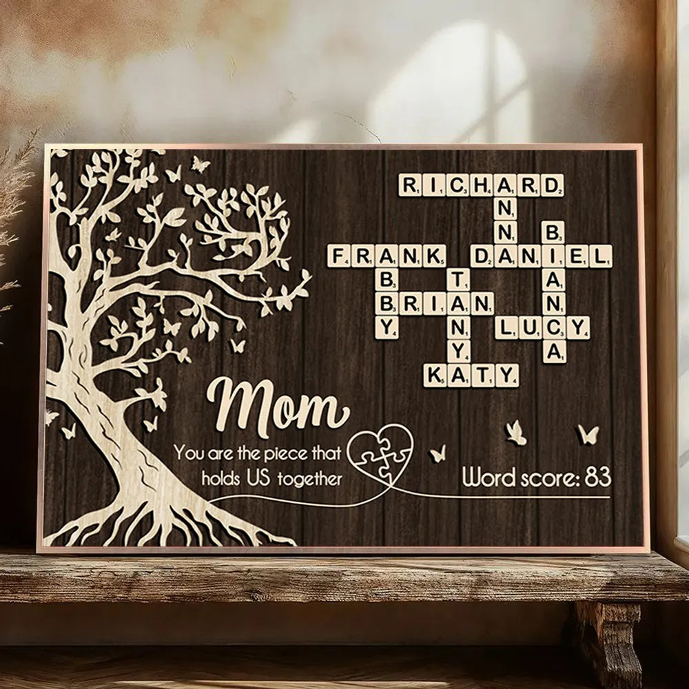 Personalized Family Tree Puzzle Wall Art for Mom - Sentimental Gift Poster or Canvas MagicInPrints