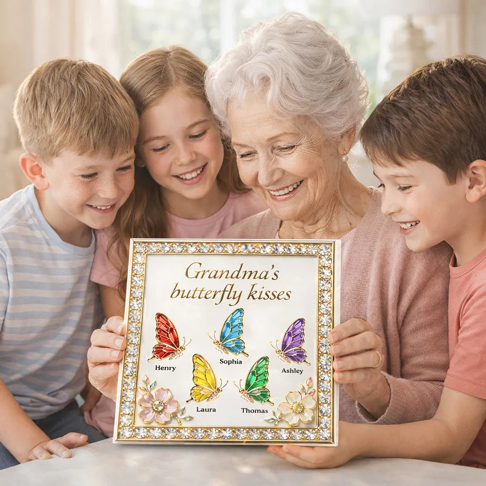 Personalized Butterfly Wall Art for Grandma - Family Names Display Plaque MagicInPrints