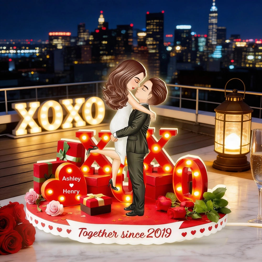 Personalized Romantic Couple Figurine for Anniversaries - Custom Names and Dates Plaque MagicInPrints