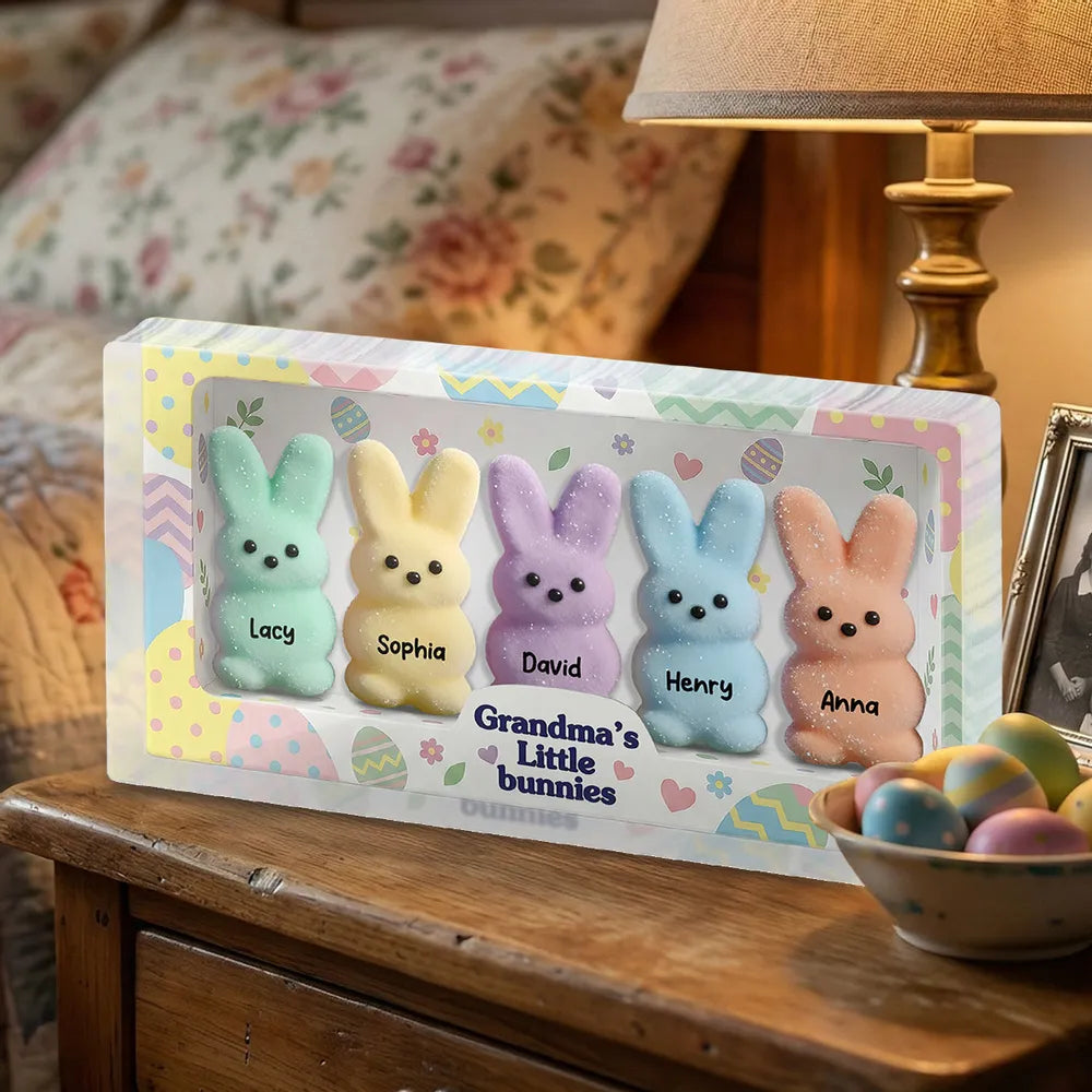 Personalized Easter Bunny Plush Set for Kids - Spring Gift Plaque MagicInPrints