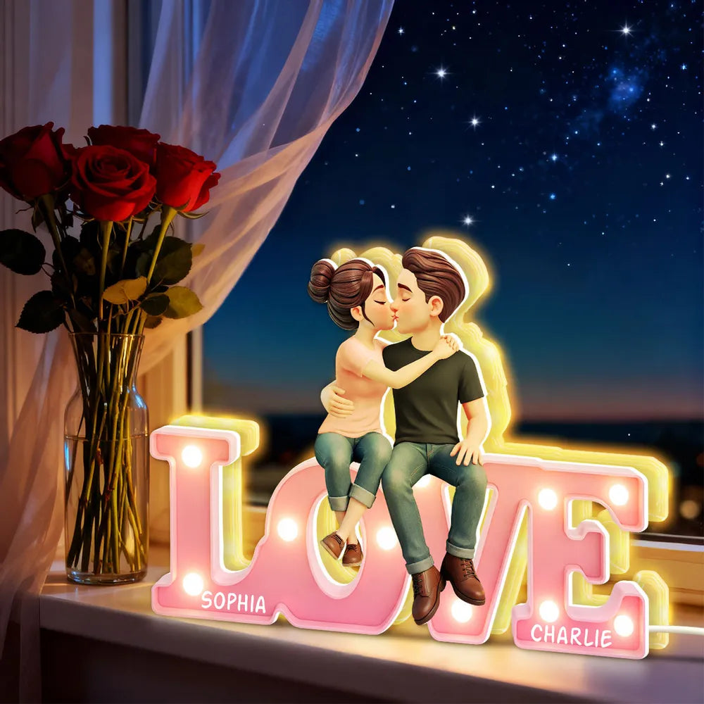 Personalized LED Love Sign for Couples - Romantic Home Decor Plaque MagicInPrints