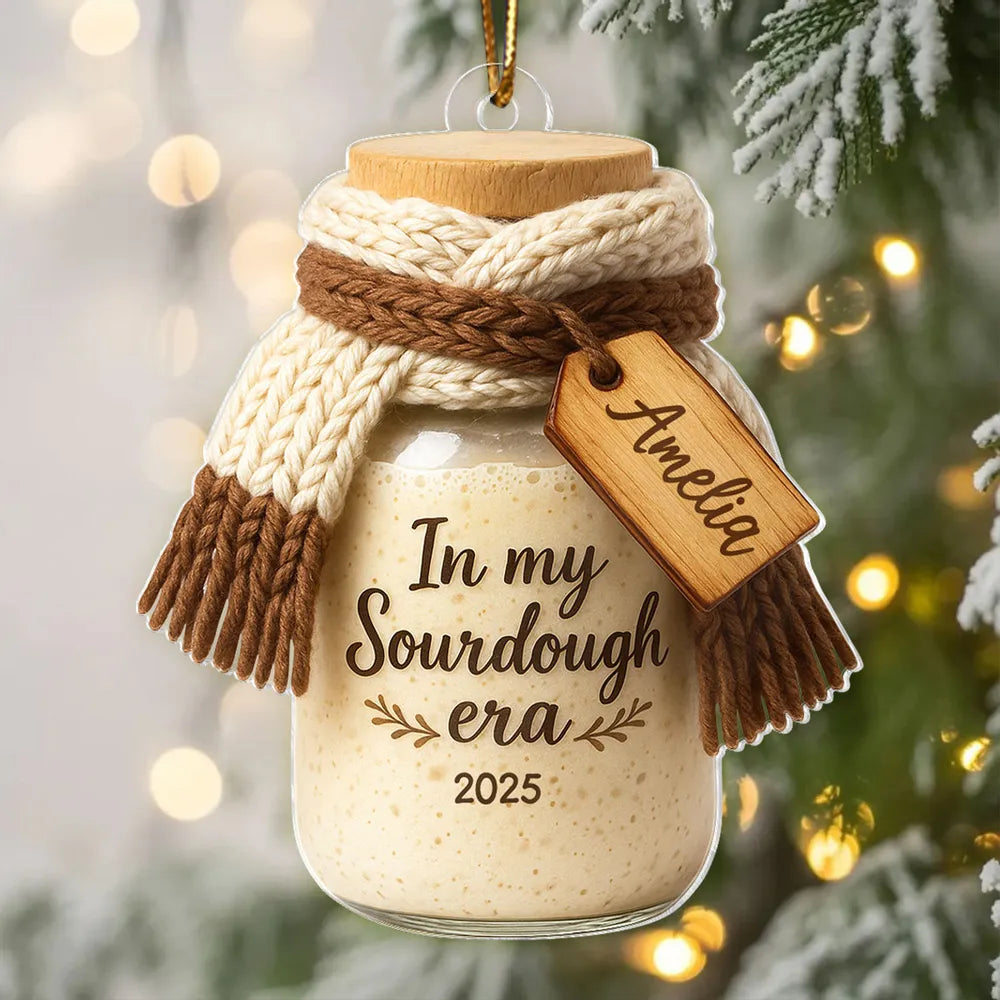 Personalized Sourdough Jar Ornament for Bakers - Christmas Keepsake Ornament MagicInPrints