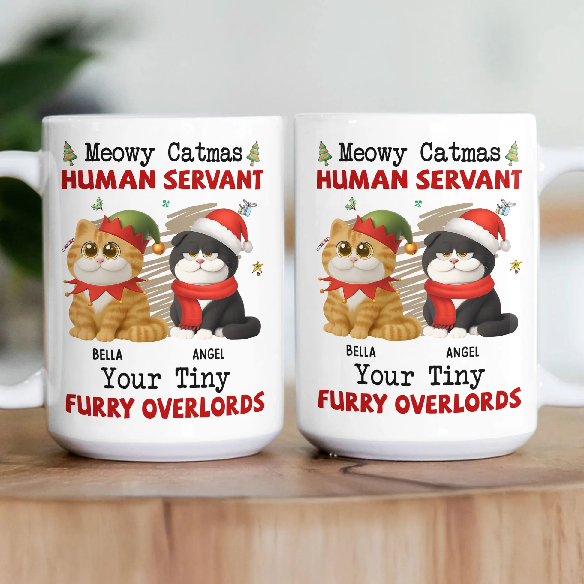 Personalized Cat Lover Christmas Mug - Meowy Catmas Gift for Pet Owners Cup MagicInPrints