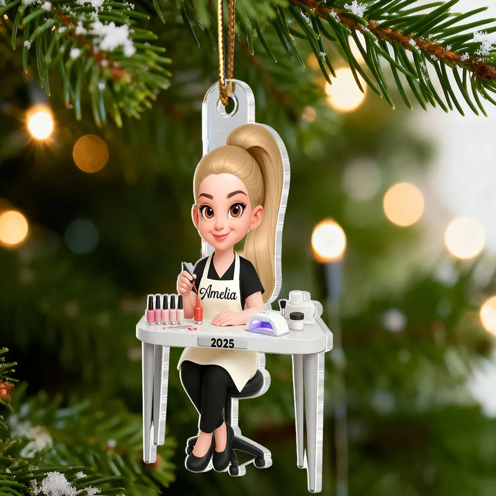 Personalized Nail Technician Ornament for Professionals - Christmas Gift Ornament MagicInPrints