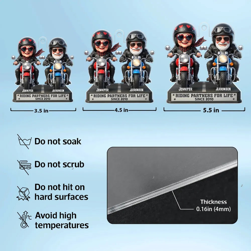 Customized Motorcycle Couple Figurine for Bikers - Anniversary Gift Car Hanger MagicInPrints