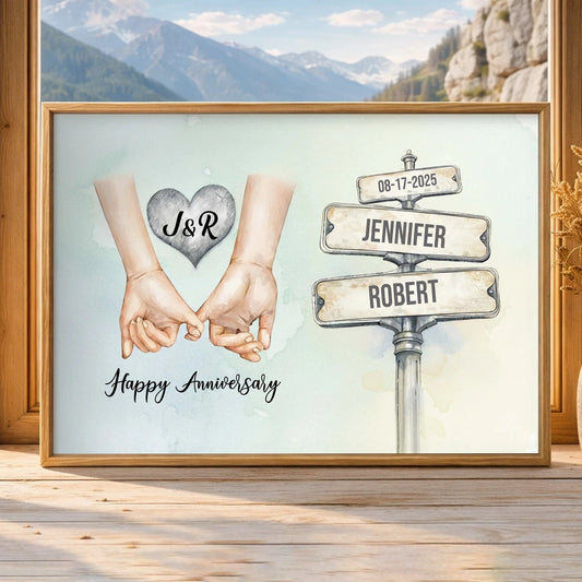 Personalized Anniversary Print for Couples - Custom Names and Date Poster or Canvas MagicInPrints