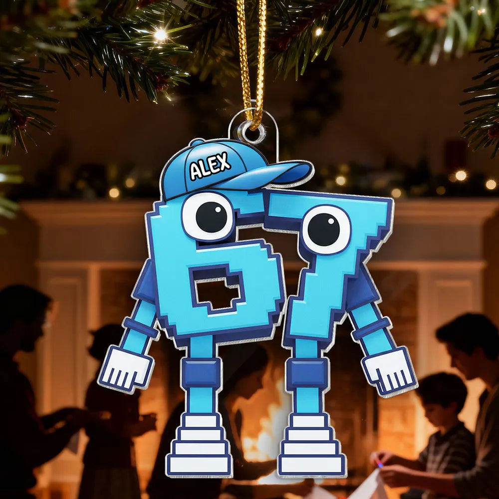 Personalized Cartoon Number Ornament for Kids - Fun Holiday Decoration Ornament MagicInPrints