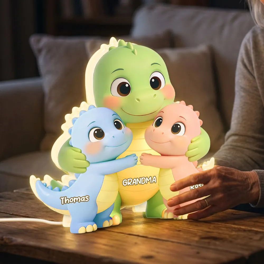 Custom Dinosaur Family Figurine for Grandma - Personalized Gift Plaque MagicInPrints