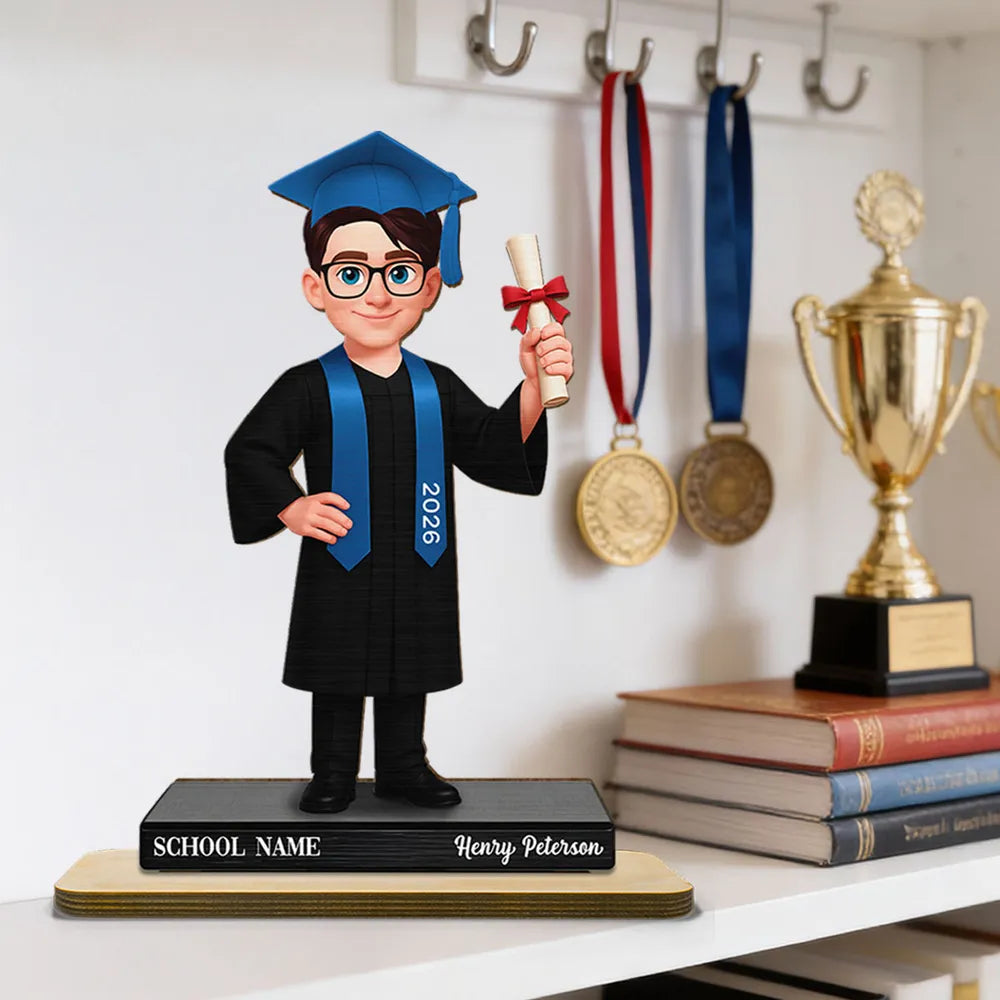 Personalized Graduation Cake Topper for Kids - Custom Name and Year Plaque MagicInPrints