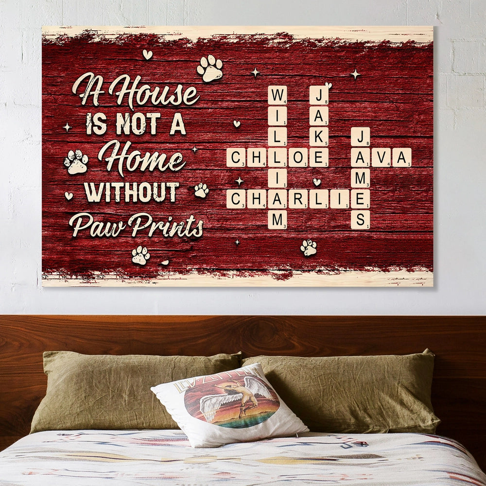 Custom Dog Lover Wall Art - Personalized Family Names Crossword Canvas - Home Decor Gift Poster or Canvas MagicInPrints