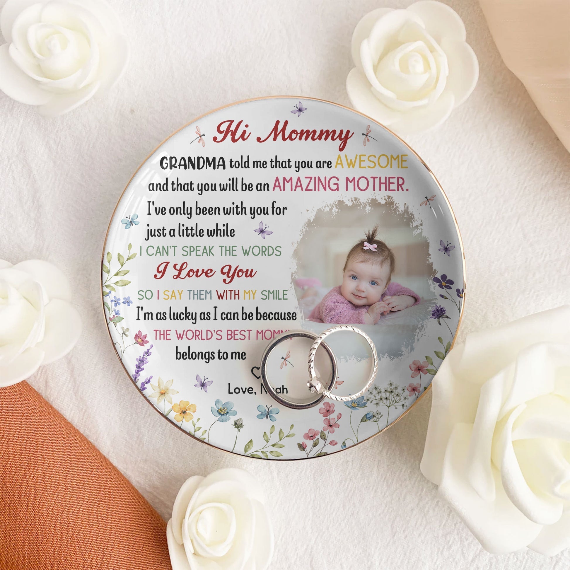 Personalized Photo Plate for Mom - Sentimental Gift from Baby - Mother's Day Jewelry MagicInPrints
