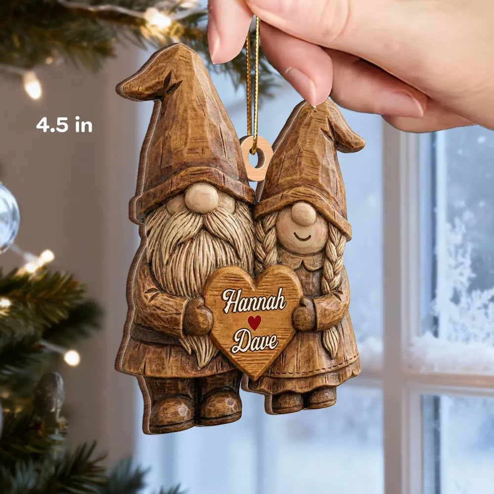 Personalized Gnome Couple Ornament for Couples - Romantic Gift for Anniversaries Ornament MagicInPrints