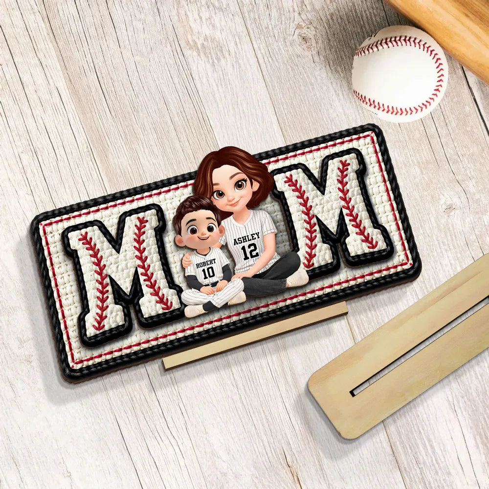 Personalized Baseball Mom LED Lamp for Family - Perfect Gift for Mother's Day Plaque MagicInPrints
