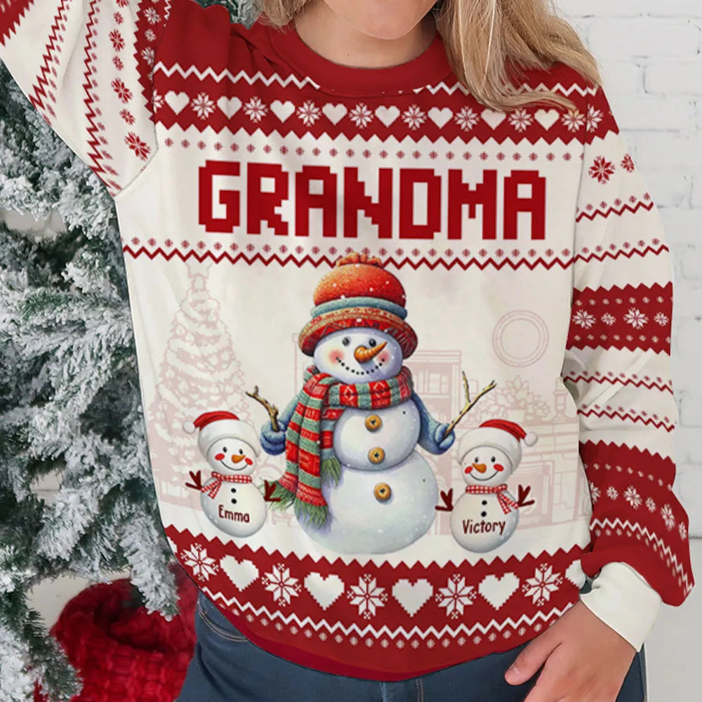 Personalized Grandma Christmas Sweater for Family - Festive Holiday Gift Cloth MagicInPrints