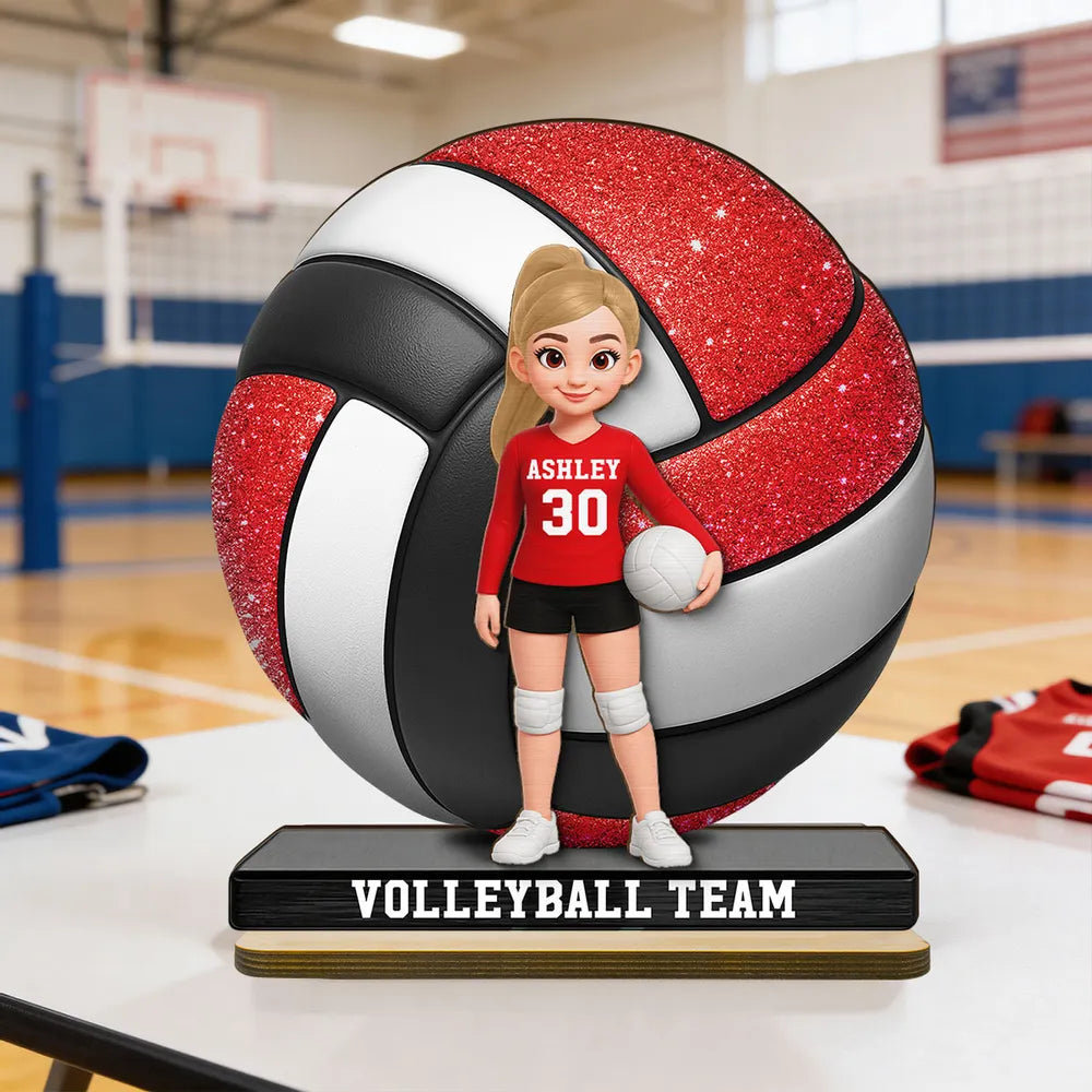Personalized Volleyball Team Player Figurine for Kids - Custom Name and Number Plaque MagicInPrints