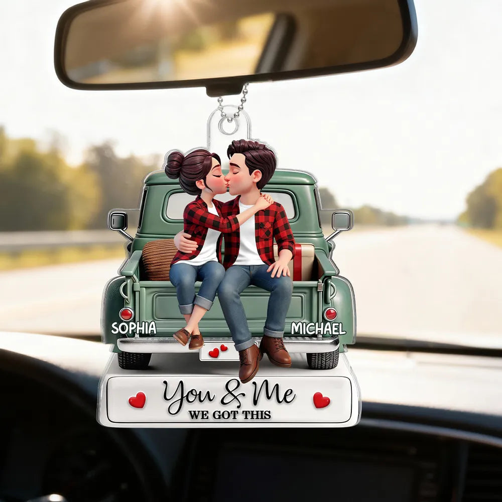 Personalized Couple Car Ornament for Lovers - Romantic Gift Car Hanger MagicInPrints