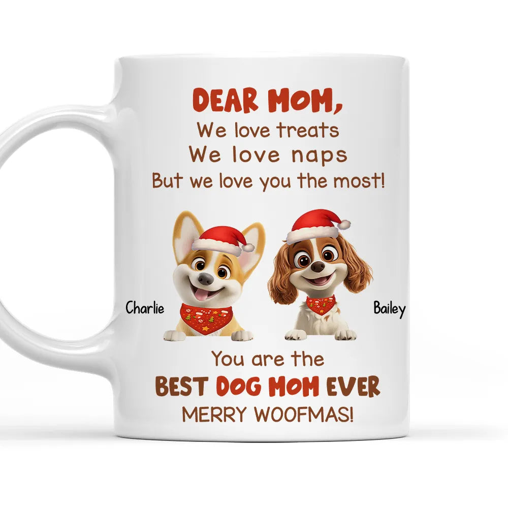 Personalized Dog Mom Christmas Mug for Mom - Festive Gift Cup MagicInPrints