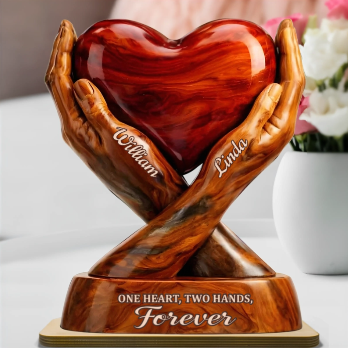 Personalized Heart Sculpture for Couples - Romantic Home Decor Gift Plaque MagicInPrints