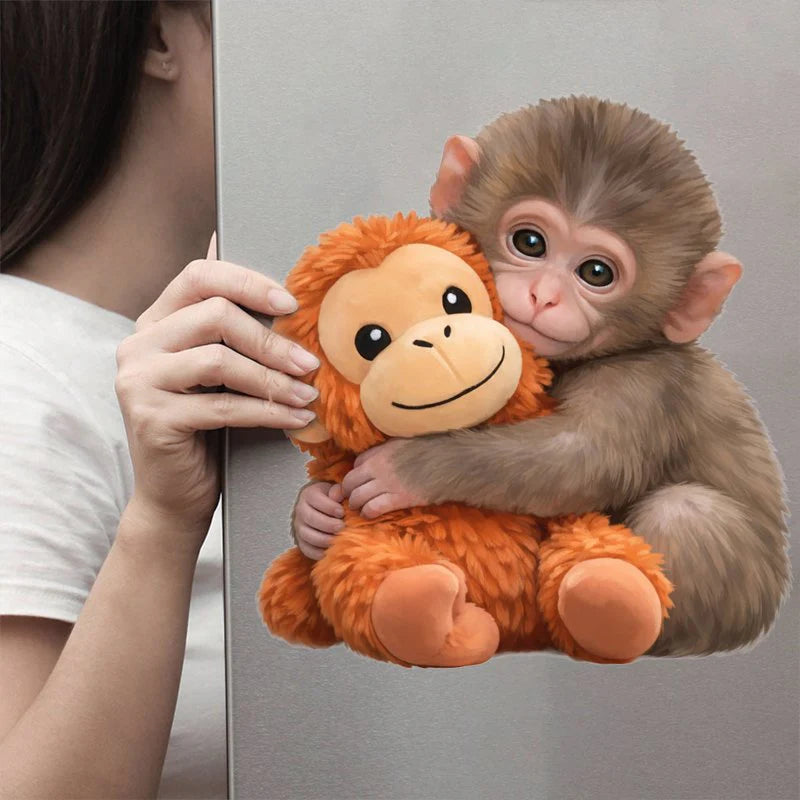 Cute Monkey and Baby Animal Car Sticker for Kids - Fun Decoration Sticker MagicInPrints