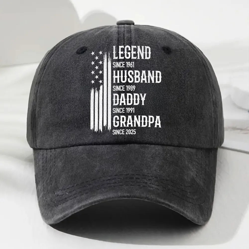 Custom Embroidered Dad Hat for Men - Legend Husband Daddy Grandpa Gift Hat MagicInPrints