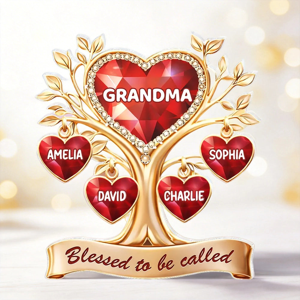 Personalized Family Tree Ornament for Grandma - Heartwarming Gift for Mother's Day Plaque MagicInPrints