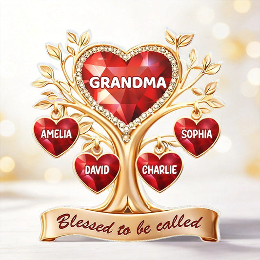 Personalized Family Tree Ornament for Grandma - Heartwarming Gift for Mother's Day Plaque MagicInPrints
