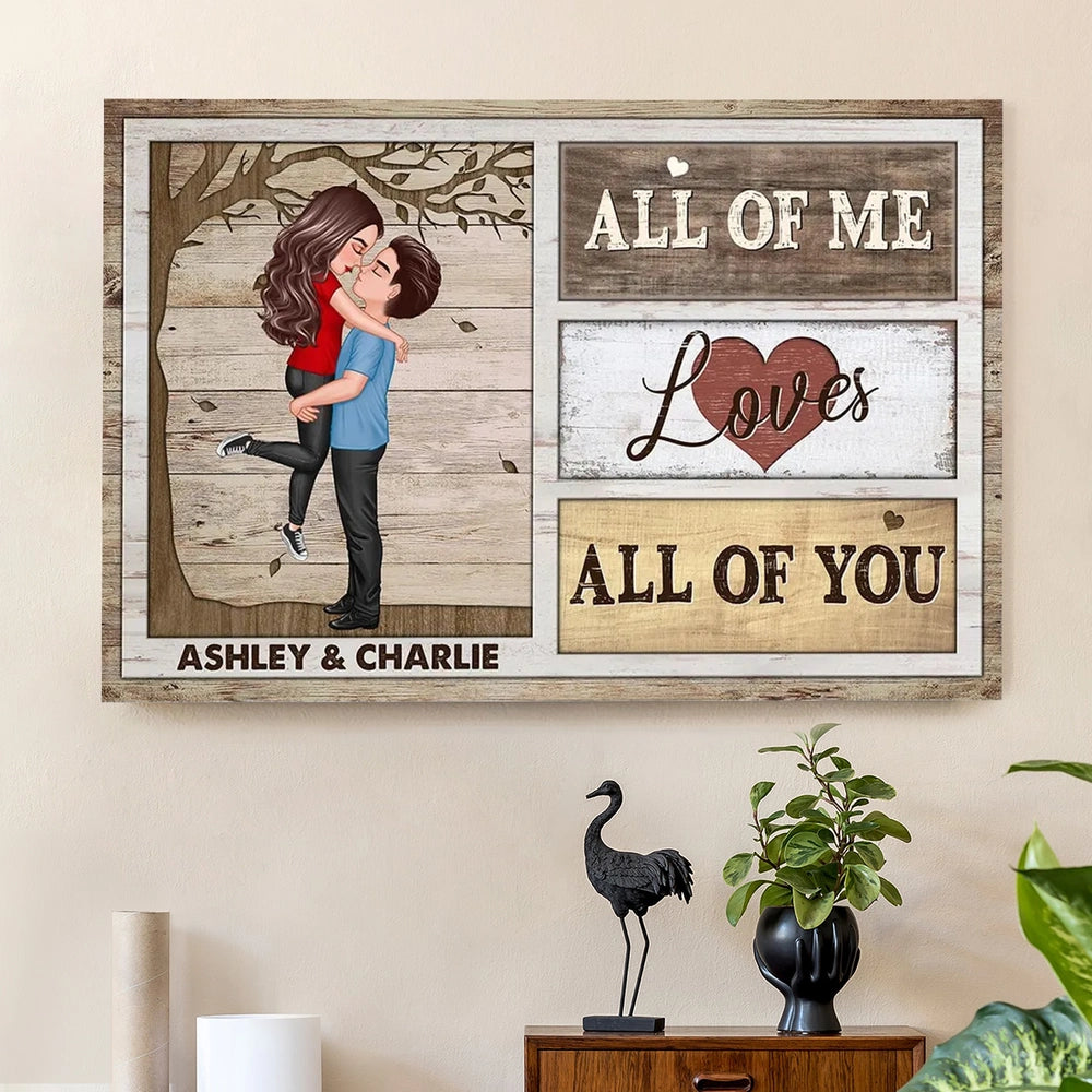 Personalized Romantic Canvas Print for Couples with Custom Names - Anniversary or Wedding Gift Other MagicInPrints