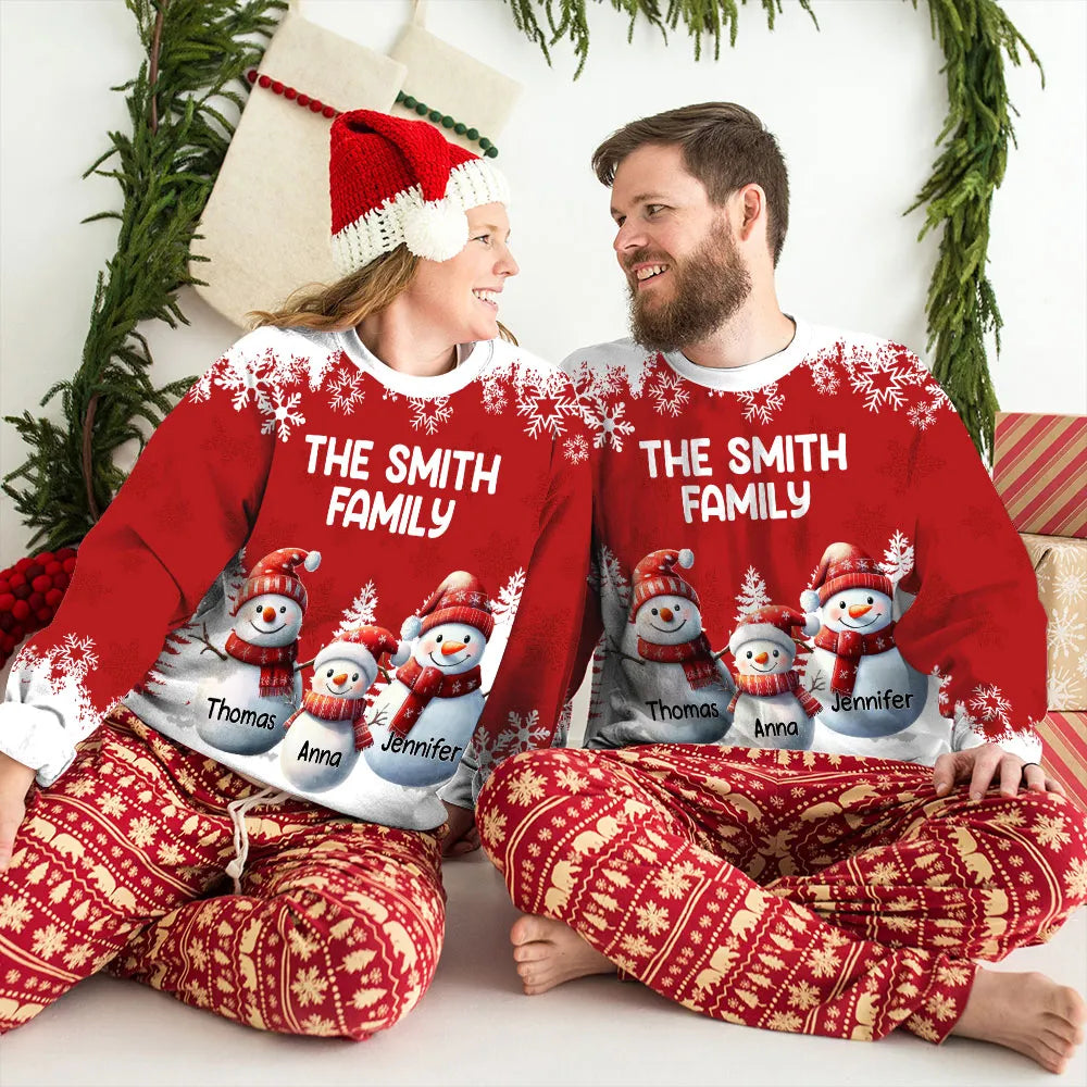 Custom Family Christmas Sweatshirt for Kids & Adults - Personalized Snowman Design Cloth MagicInPrints