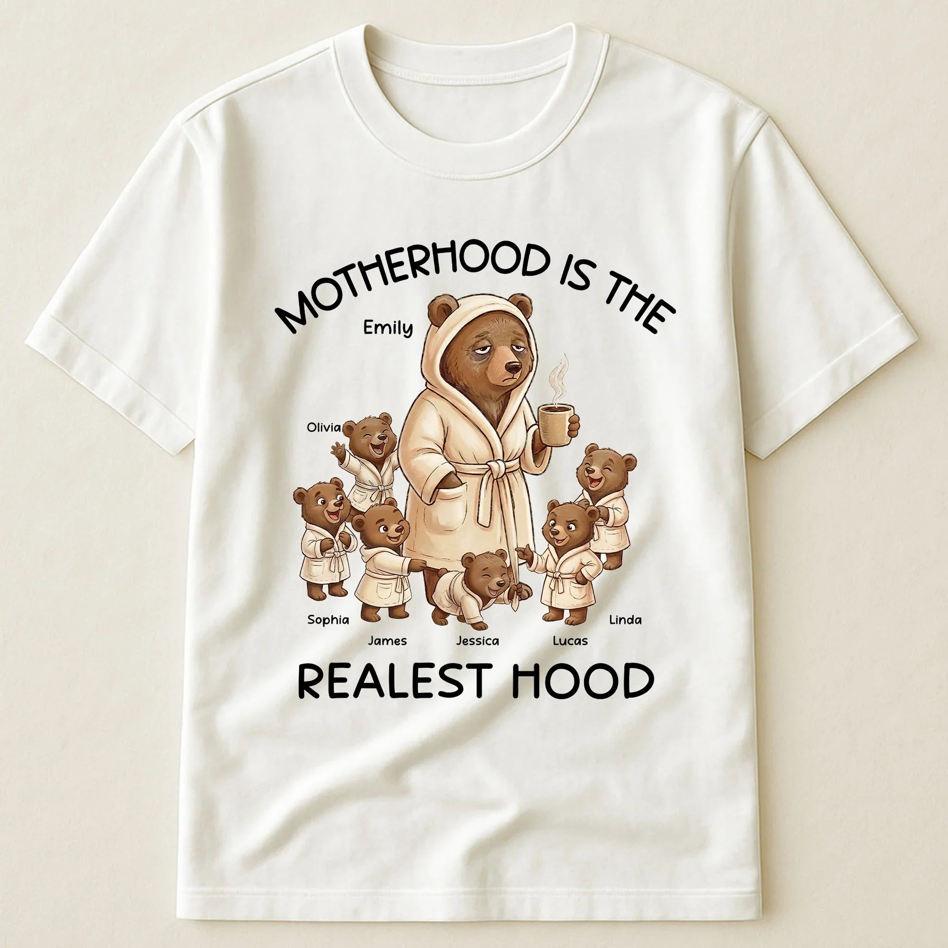 Personalized Motherhood T-Shirt for Moms - Funny Bear Family Design Cloth MagicInPrints