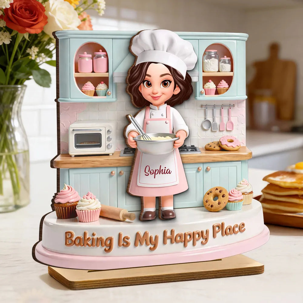 Personalized Baking Figurine for Bakers - Custom Chef Apron with Name Plaque MagicInPrints