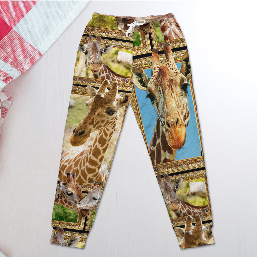 Personalized Giraffe Lovers Joggers - Unique Sweatpants Gift Shorts and Pants PopCulturePrints