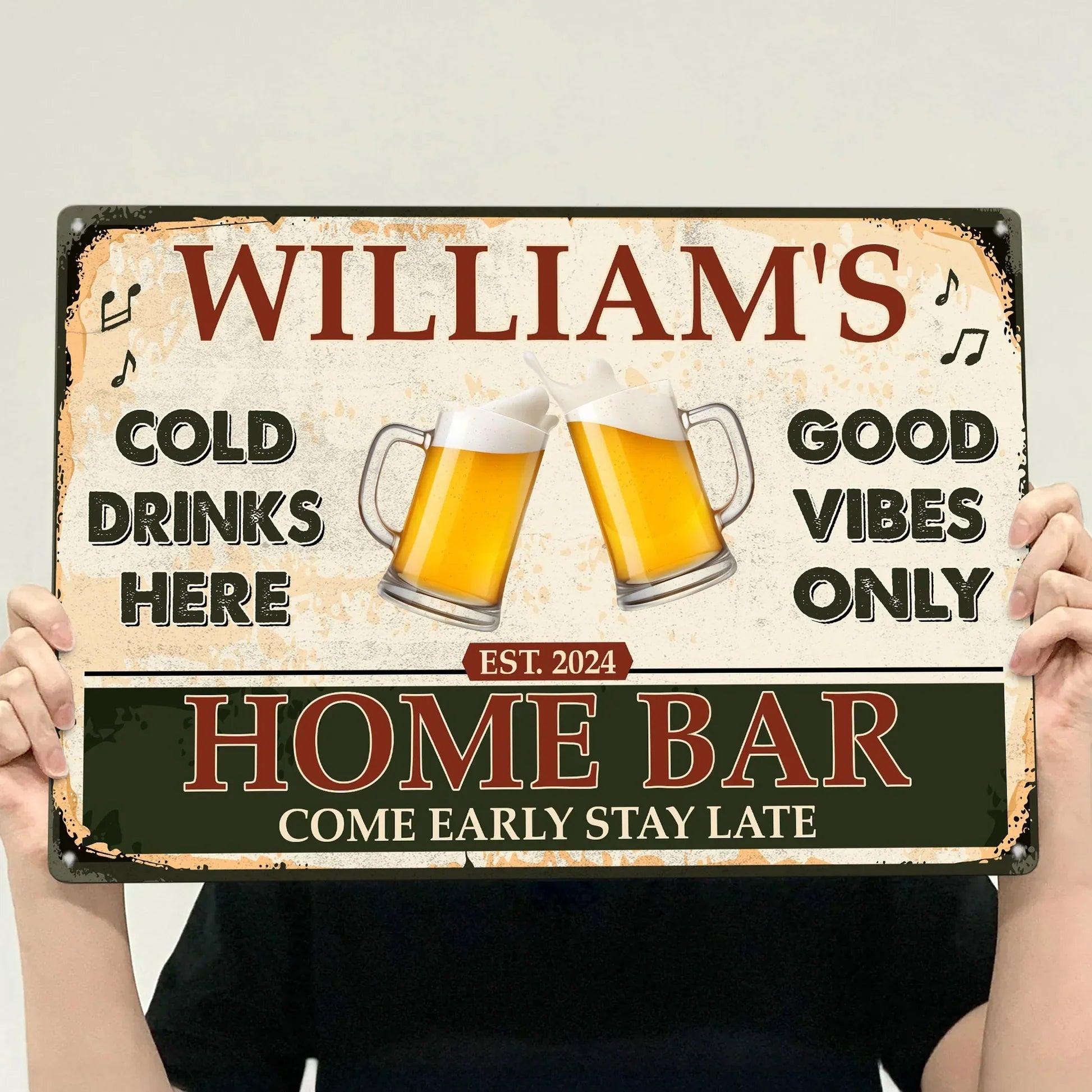 Personalized Home Bar Sign for Beer Lovers - Man Cave Decor Sign MagicInPrints