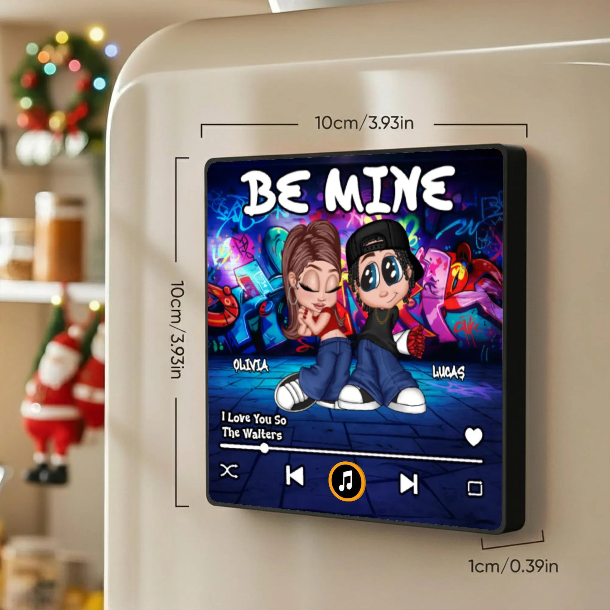 Custom Cartoon Music Plaque for Couples - Romantic Gift Fridge Magnet MagicInPrints